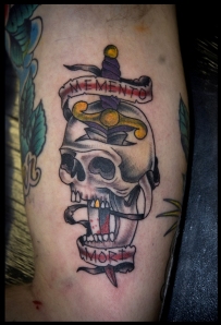 traditional skull and dagger cover up
